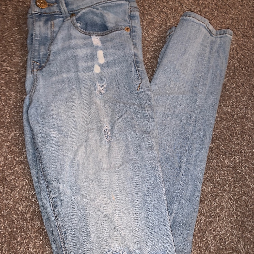 Express Distressed Light Wash Jeans